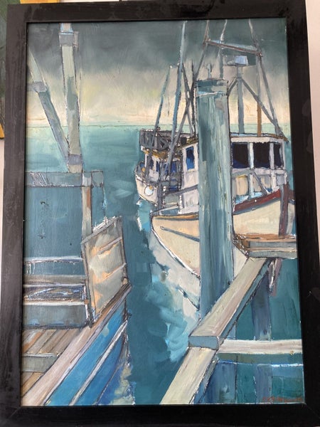 Original Oil Painting Boats Carousel 2