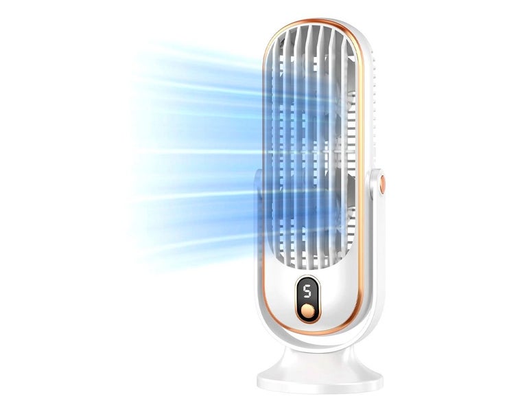 Tower Fan for Bedroom, Portable Rechargeable Desk Fan with 5 Gears, 72 Carousel 2