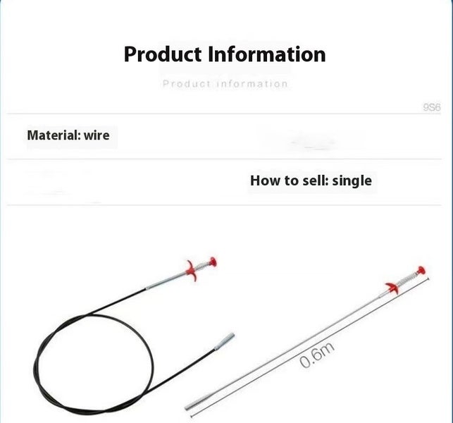 Toilet Clog Remover - 1pc 60 cm Drain Snake Cleaner with 4 Claws #DA204 Carousel 12