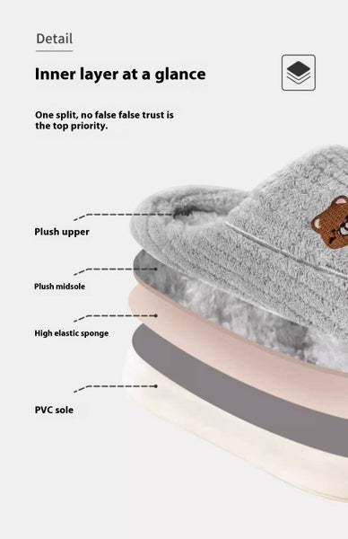 Clearance! Warm slippers-GREY -cotton slippersr- SIZE 10-11 #DA311 Carousel 5