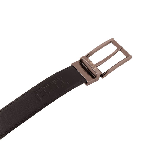 !!! Genuine Leather Belt - Cow Print - Black / Tan Reversible - 1707BLTN Carousel 2