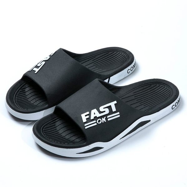 Slippers Fashion Trend Slippers-Non-slip Slippers - Black nz size 9.-9.5 DA218 Carousel 1