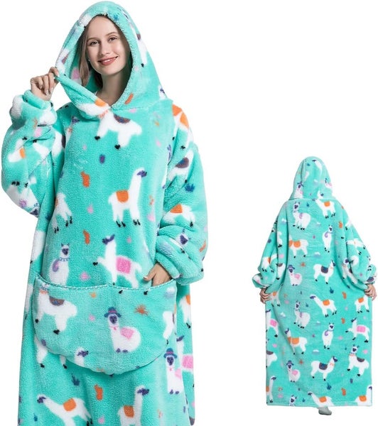 Oversized Blanket Hoodie with Sleeves Front Blanket Giant Hooded Blanket Velve Carousel 1