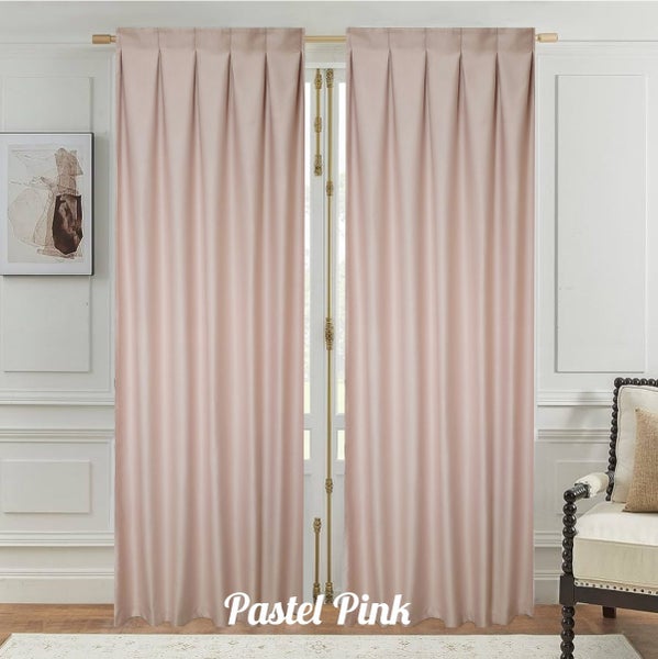Readymade Blockout Box Pleat Curtains *A PAIR* 2.8m wide x 2.4m drop Carousel 2