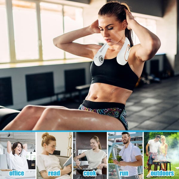 Bladeless Personal Neck Fan 5200mAh Usb Rechargeable Neck Fan Leafless Headpho Carousel 2