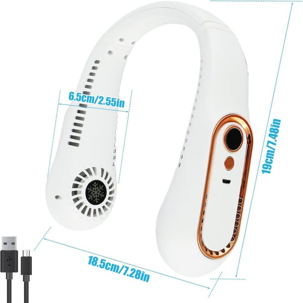 Bladeless Personal Neck Fan 5200mAh Usb Rechargeable Neck Fan Leafless Headpho Carousel 7