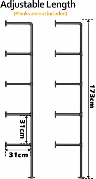 5 Tiers Industrial Pipe Wall Shelf Carousel 2
