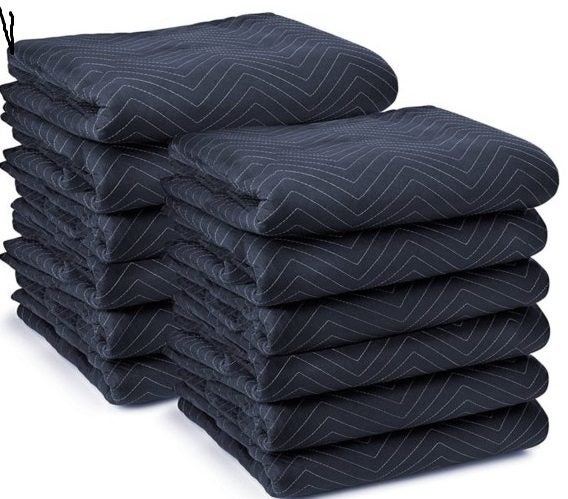 MOVING BLANKETS - 6 PACK 72x80 Inches Furniture Moving Blanket- BLACK-2KG Carousel 2