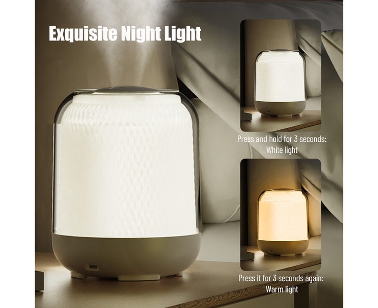 3L Cool Mist Humidifier with Two Nozzles Four Mist Levels Desktop Plant Humid Carousel 6