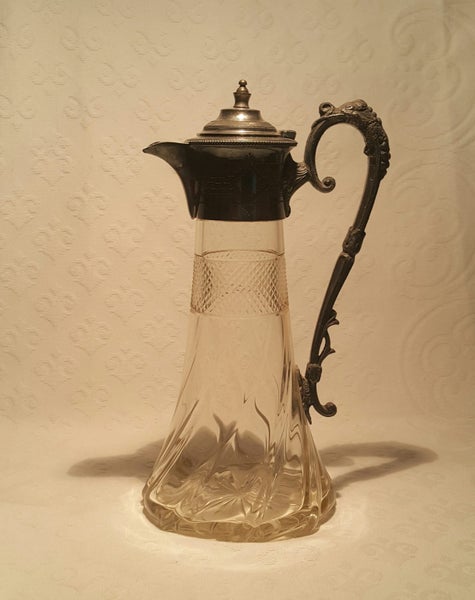 ___ Victorian EPBM Cut Glass Claret Jug Carousel 1