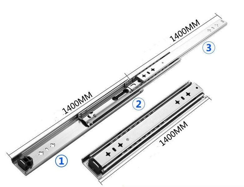 Drawer Slides 1400mm x 53mm With Lock Heavy Duty Runners | Ball Bearing Runners Carousel 2