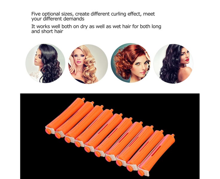 12 Pieces Salon Cold Wave Rods Hair Roller With Rubber Band Curling Cu Carousel 2
