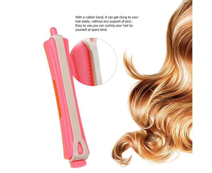 12 Pieces Salon Cold Wave Rods Hair Roller With Rubber Band Curling Cu Carousel 6