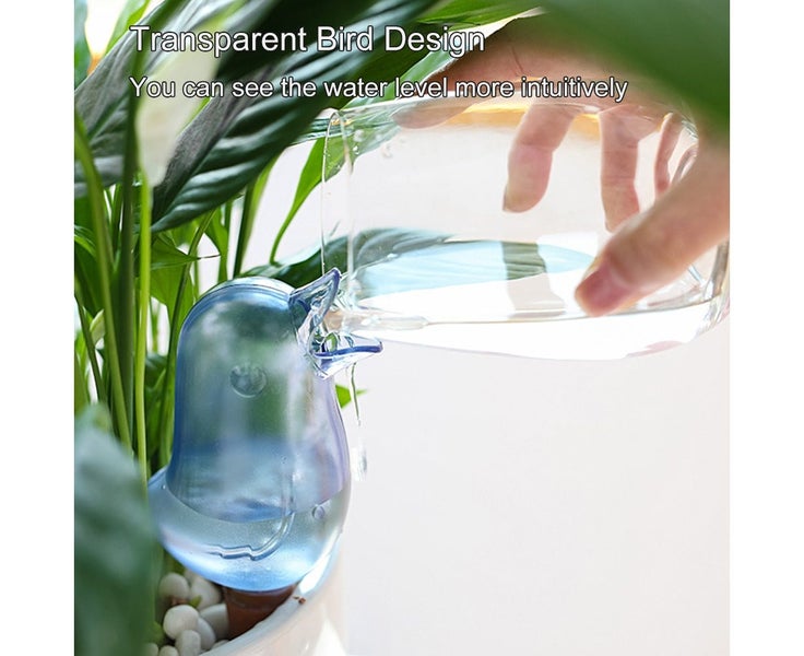 Plant Waterer Bird Shape Self Watering Bulbs Transparent Clear Plant W Carousel 2