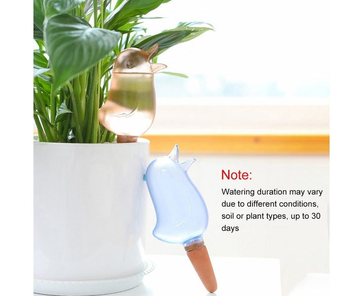 Plant Waterer Bird Shape Self Watering Bulbs Transparent Clear Plant W Carousel 6