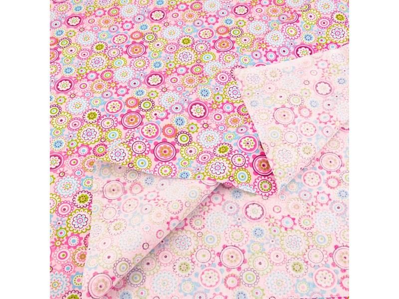 Teramila Blue Flower Cotton Fabrics Quilting Per Meter Patchwork Algodon Home Carousel 1