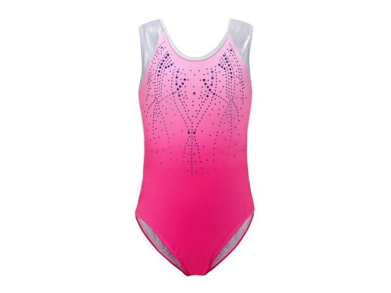 Children Girls Diamante Long Sleeve Ballet Practice Dance Wear Gymnastics High Carousel 1