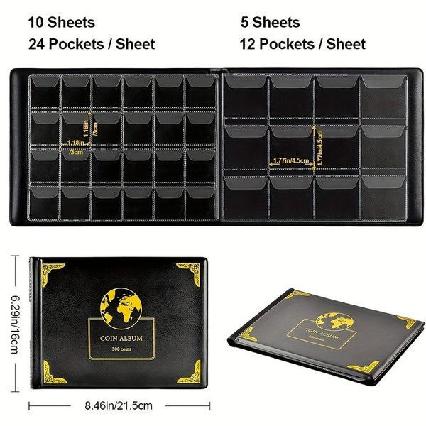 Coin Collection Holders Stamp Storage Money Penny Pockets Album i2803BK0 Carousel 2