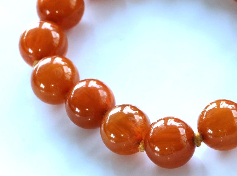Genuine Bakelite Large beaded Chunky Choker Vintage Necklace Orange Juice Amber Carousel 2