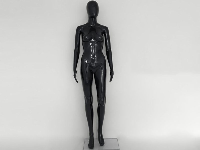 Female Full Mannequin with Head 180cm GLOSSY BLACK Carousel 1