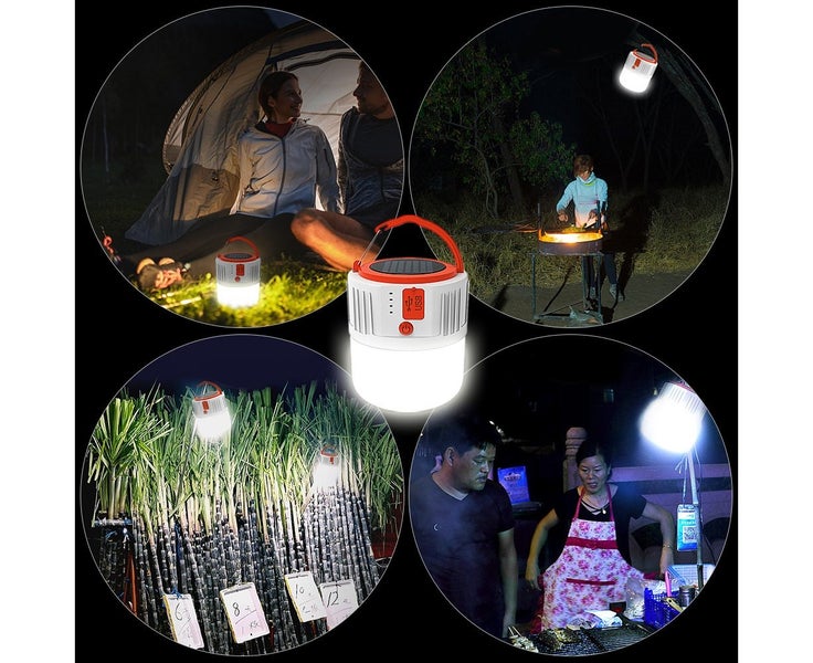 Multifunctional USB rechargeable Camping Lantern Portable Solar Panel Carousel 6