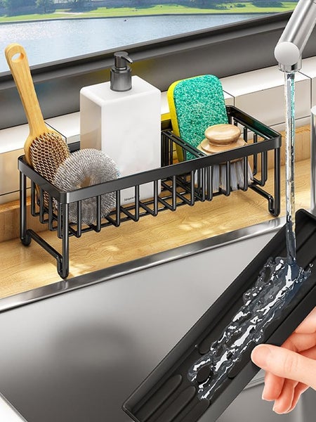 Kitchen Sponge Holder with Compartment Stainless Steel Kitchen Sink Caddy Drai Carousel 2