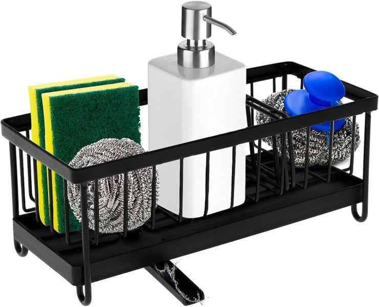 Kitchen Sponge Holder with Compartment Stainless Steel Kitchen Sink Caddy Drai Carousel 9
