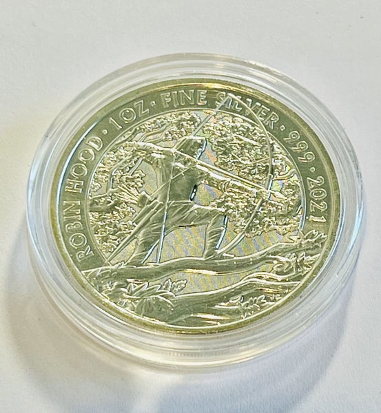 2021 Great Britain 1 oz Silver Myths and Legends: Robin Hood BU -rare Carousel 1