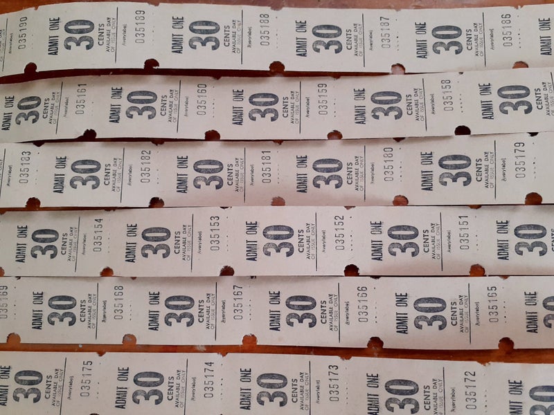 30c Buff Admit One Authentic Old Vintage Tickets – Perfect for Junk Journals Carousel 1