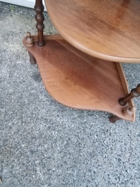Nice Solid Mahogany Mid Century 5 Shelf Turned Spindle Corner Whatnot StandD Carousel 7