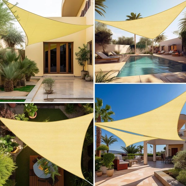 Sun Shade Triangle 3x3x3m Waterproof Shade Cover for Outdoor Garden Patio Par... Carousel 1