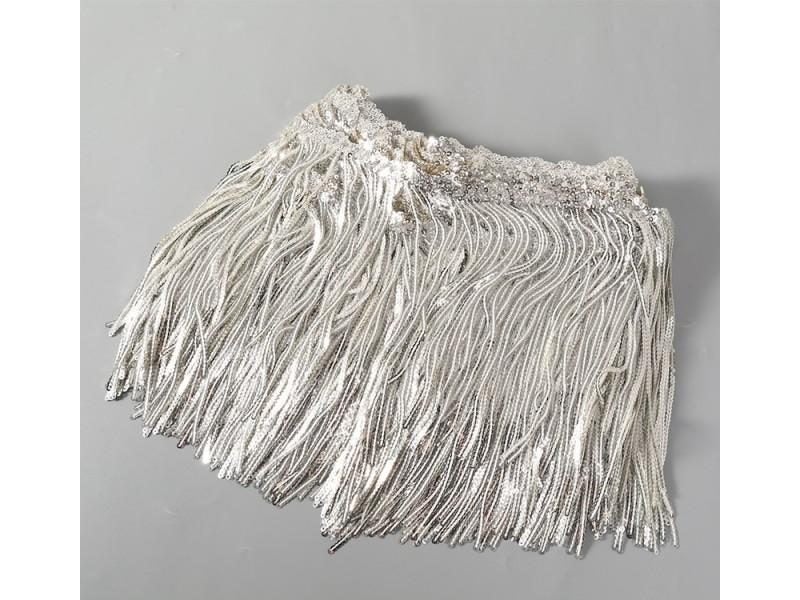 1-5 Yard 17cm GlitterLaser Sequin Fringe Tassel Lace Trimming Latin Dance Carousel 1