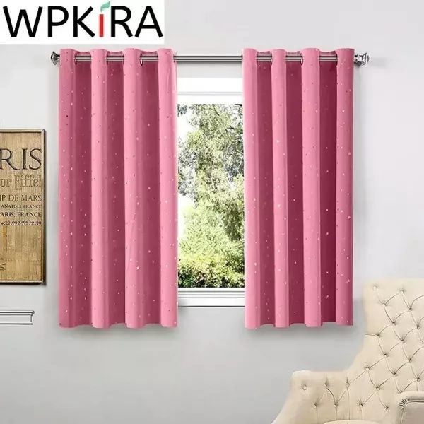 Children's Cloth Curtains For Living Room Bedroom Blue Pink Blackout WP123F Carousel 2