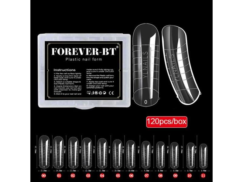 120PCS Nail Forms Poly UV Finger Full Acrylic Gel Extended False Tips Clip DIY Carousel 1