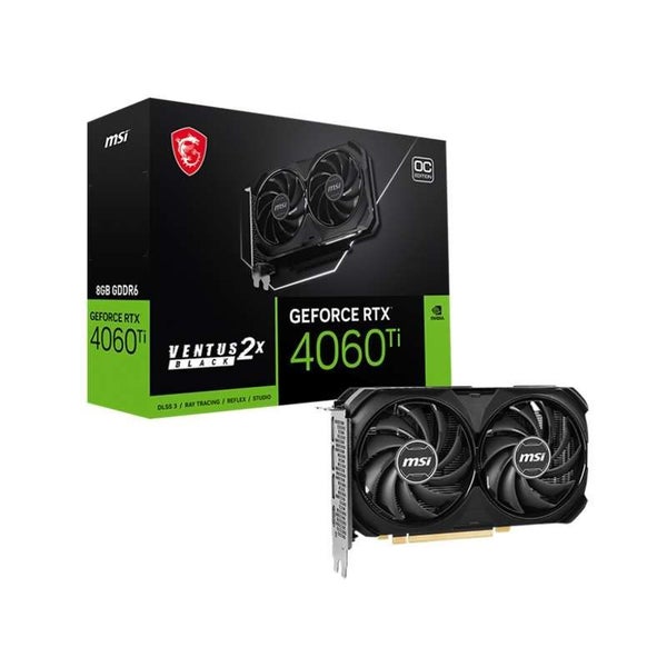 MSI GeForce RTX 4060 Ti Graphics Card - Ventus 2X Black 8G OC, GDDR6, PCIe 4.... Carousel 1