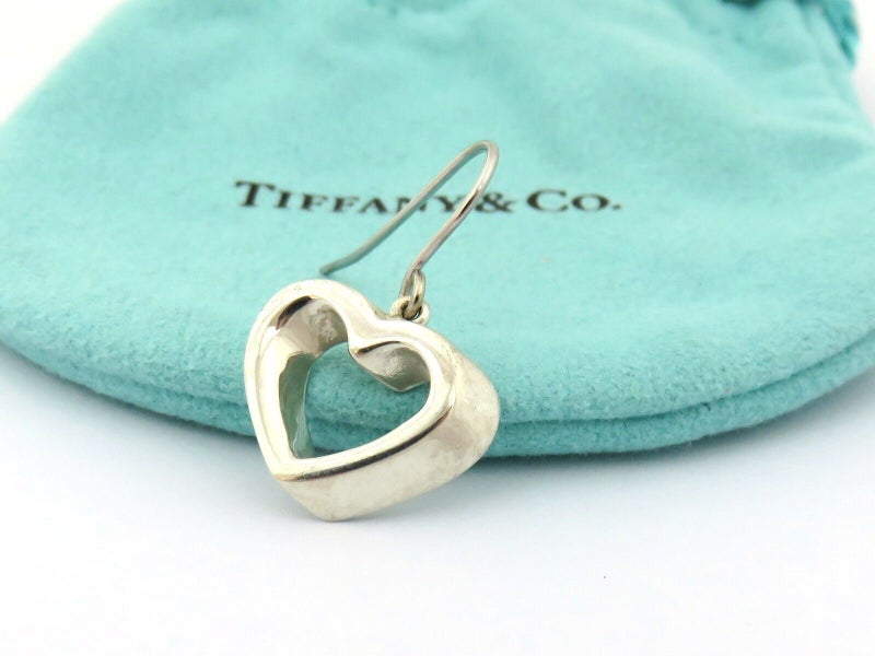 TIFFANY & CO Sterling Silver Geometric Heart Dangle Single Earring Carousel 1
