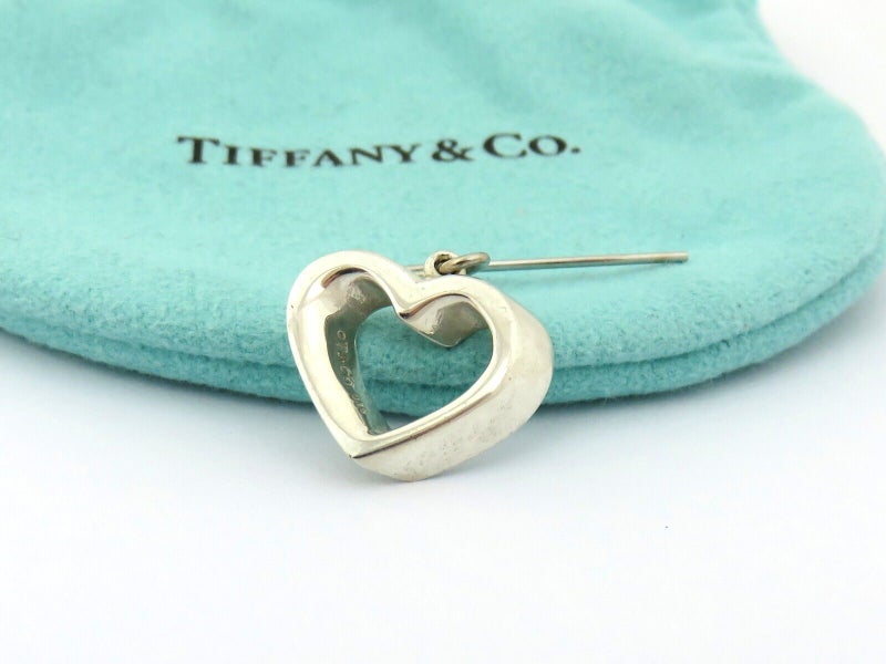 TIFFANY & CO Sterling Silver Geometric Heart Dangle Single Earring Carousel 2