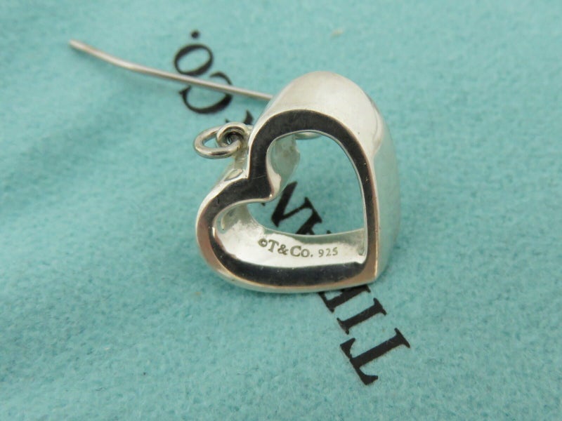 TIFFANY & CO Sterling Silver Geometric Heart Dangle Single Earring Carousel 3