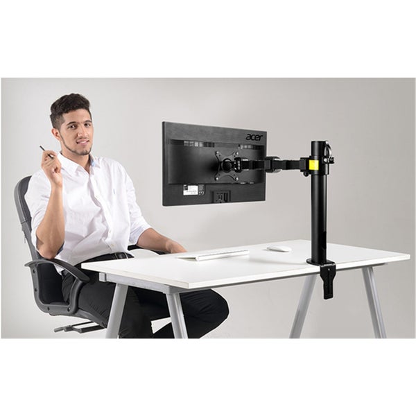 Loctek Eco Mount, 10"-30" Single Monitor Ergonomic Swivel Arm - VESA 75 & 100mm Carousel 2