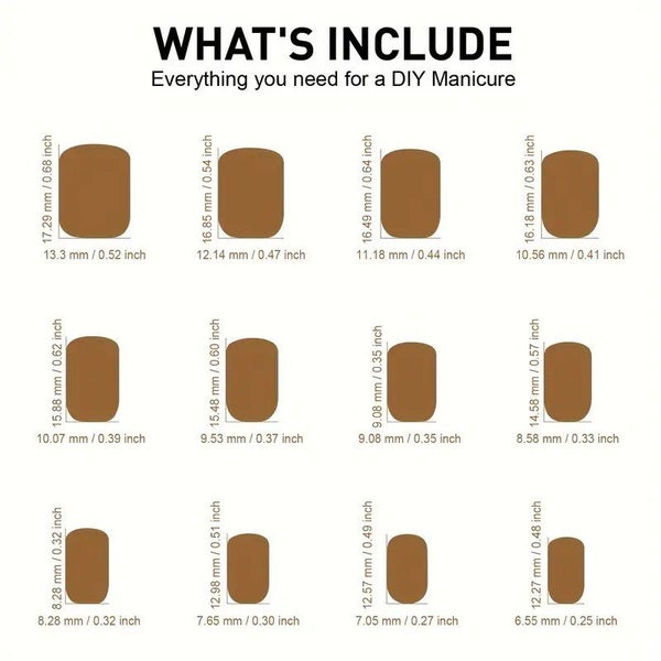 288pcs Short Square Full Cover Artificial Nail Tips Set, Multi-Color Fake Nails Carousel 6