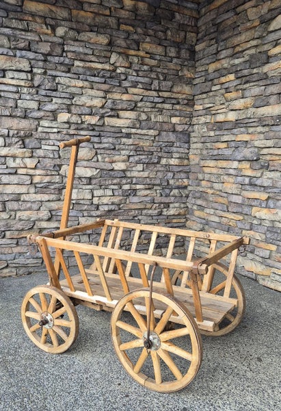 VINTAGE WOODEN DOG CART Carousel 1