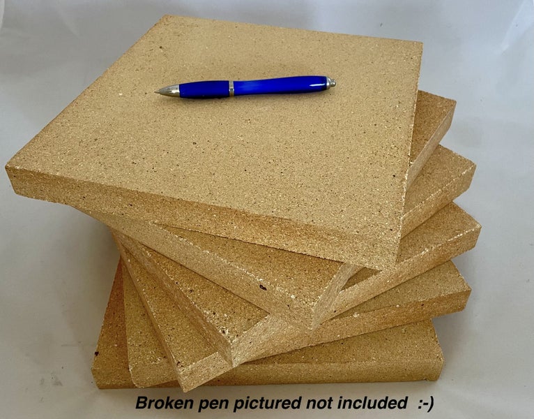 Fire bricks 250 x 250 x 25mm, lot of six bricks Carousel 1