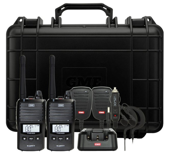 GME Handheld UHF 5w Radio Twin Pack Black W/Case Carousel 1