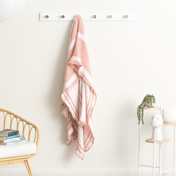 Ray Striped Vintage Washed Yarn Dyed Textured Cotton Throw 130 x 200cms Mystic Carousel 2