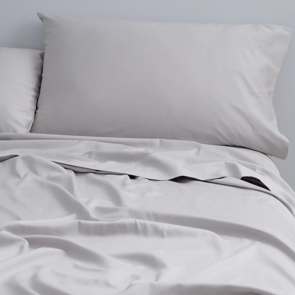 Cloud Linen 250 Thread Count Organic Cotton Sheet Set King Silver Carousel 1