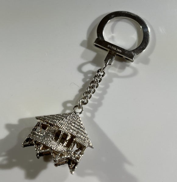 Vintage Sterling Silver Keyring & Intricate 3D Charm Carousel 1