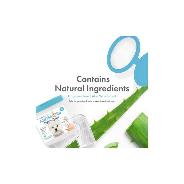 Petkin Fingertip Eye Wipes 50pk Carousel 1
