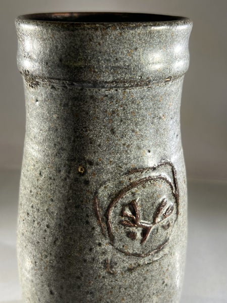 Signed Len Castle Vase – with Decorative Motif c60s64834455314435114