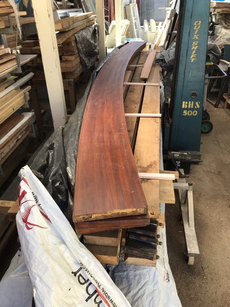 Curved Timber (Rimu?) Bar Top - #02278. Carousel 1