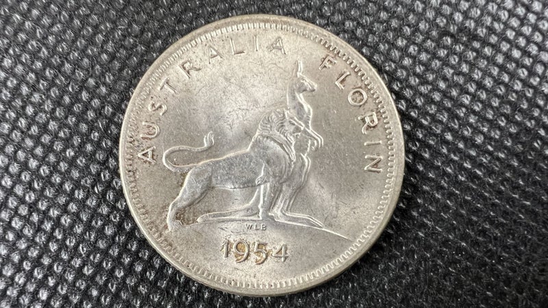 1954 Australian Silver Florin Coin (Royal Visit) - High Grade - Lot Y745 Carousel 1